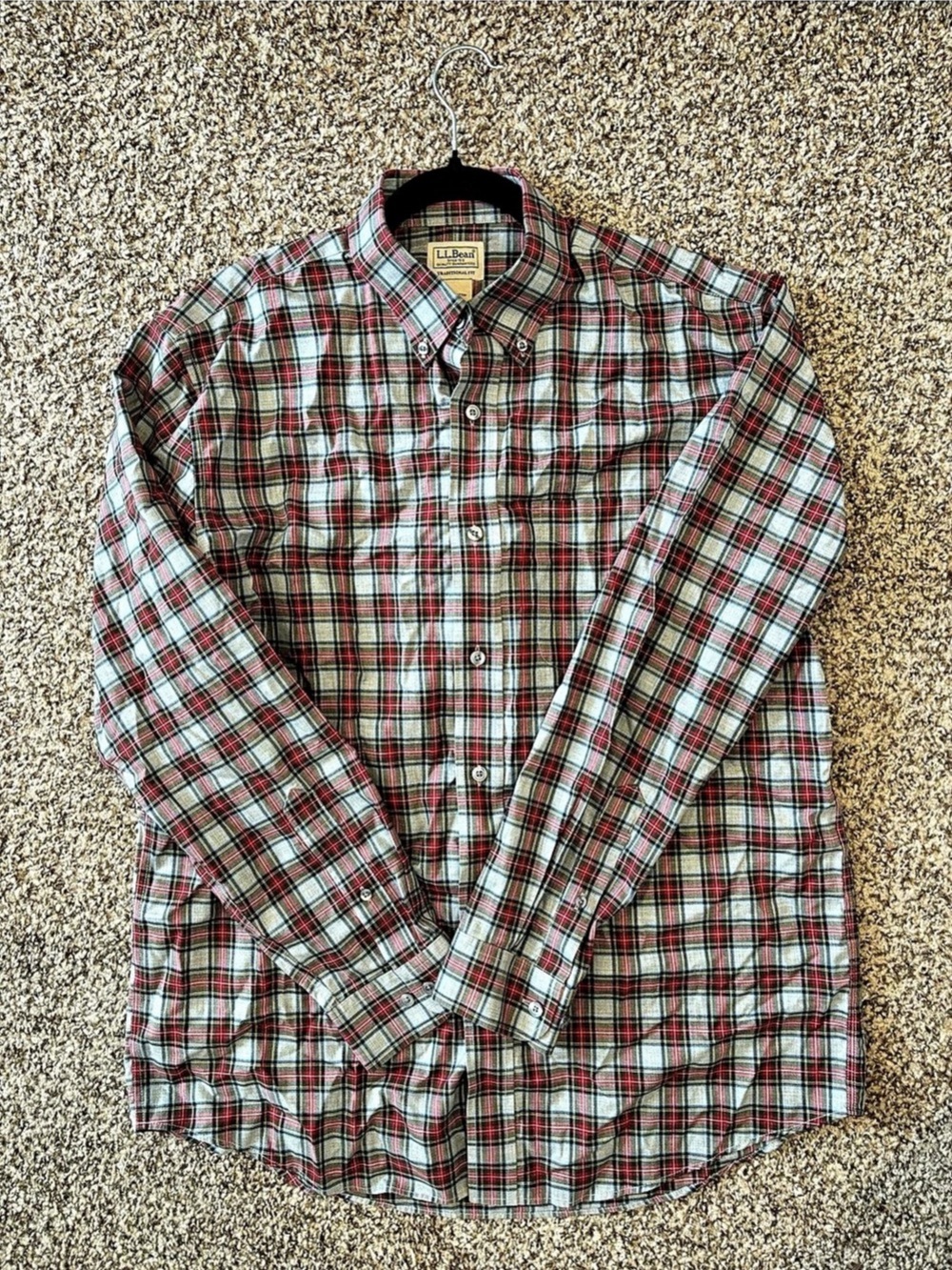 L.L.Bean Traditional Fit Plaid Button-Down Shirt Medium